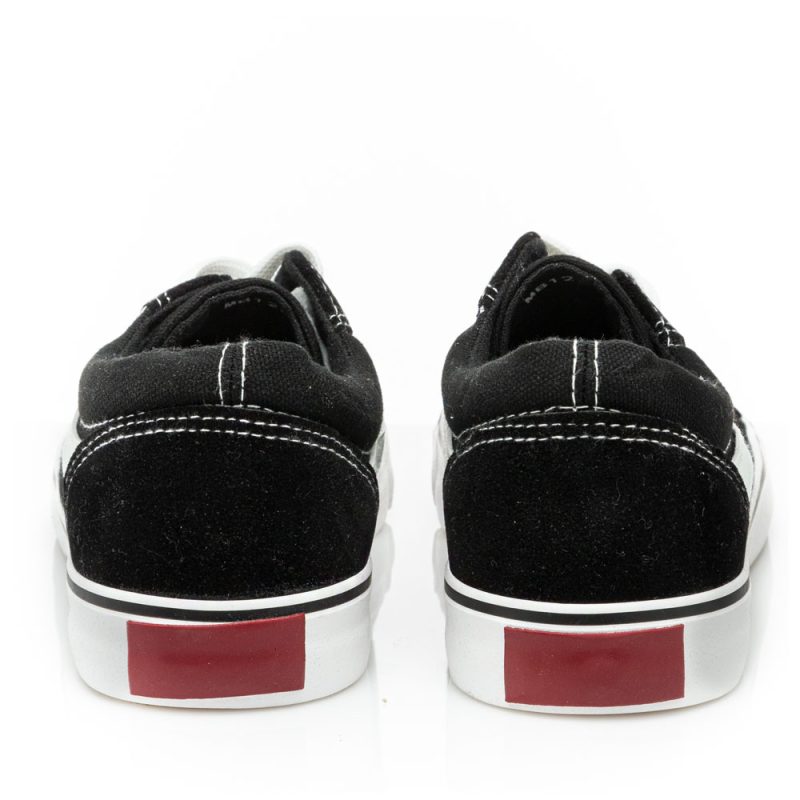 Γυναικεία Sneakers με λευκή γραμμή στο πλάι και κόκκινη λεπτομέρεια πίσω