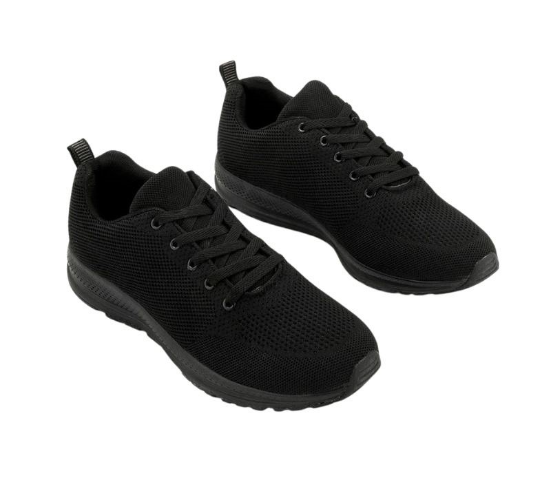 Ανδρικά sneakers υφασμάτινα με ευλύγιστη σόλα σε μαύρο. 
