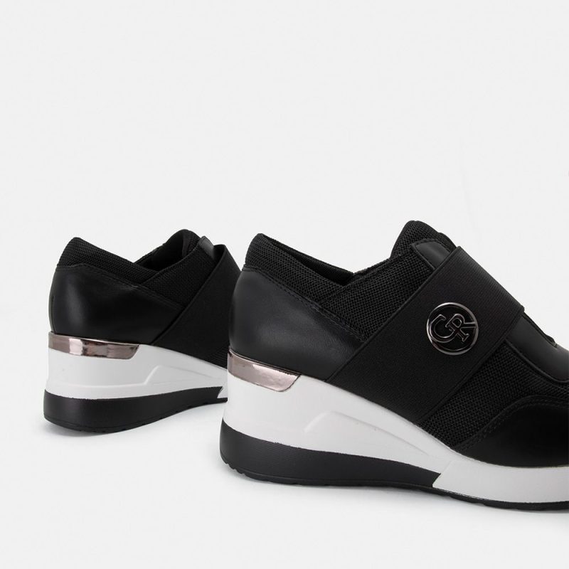 Γυναικεία sneakers πλατφόρμα με λάστιχο ΒΙΗ-8986 Μαύρο