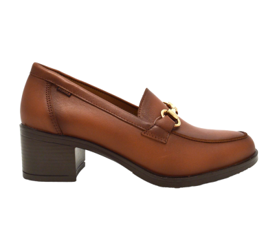 Loafers δερμάτινα με χοντρό τακούνι Ragazza 0465-A Ταμπά