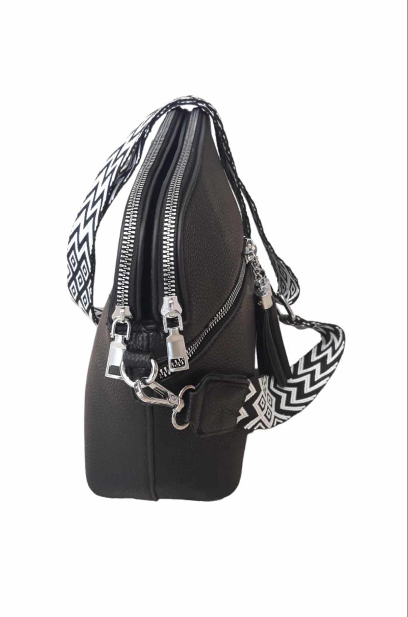 Τσάντα χιαστί με ιμάντα DL9009 Μαύρο