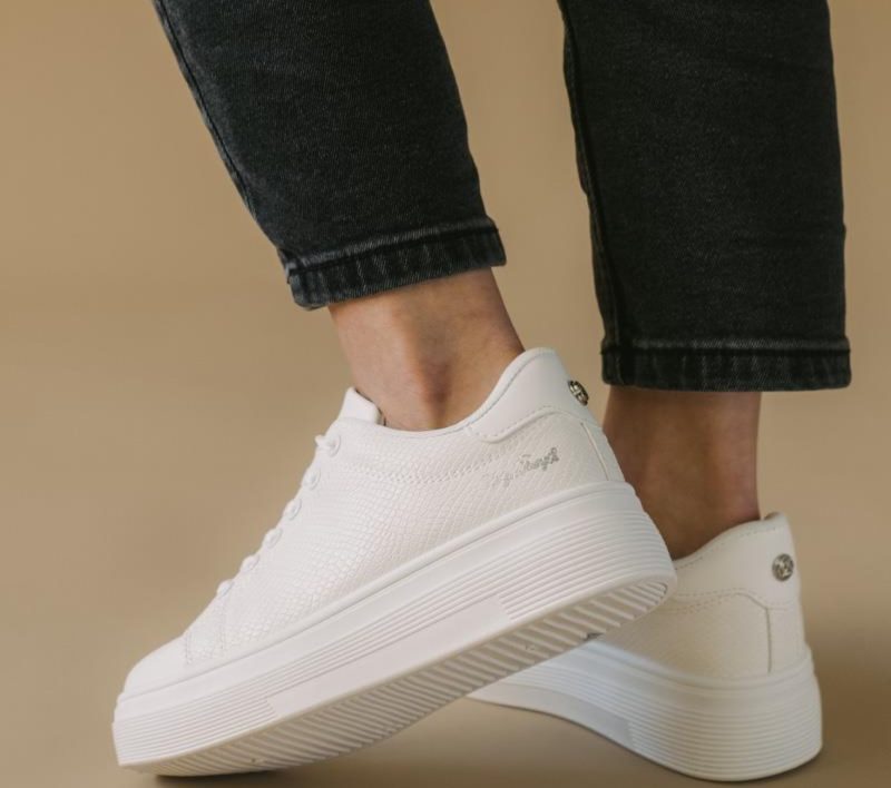 Δίσολα sneakers με μεταλλικές λεπτομέρειες Λευκό