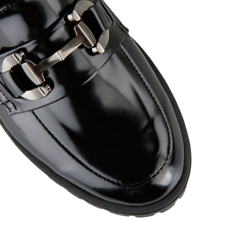 Loafers florentic με ασημί αλυσίδα Μαύρο.